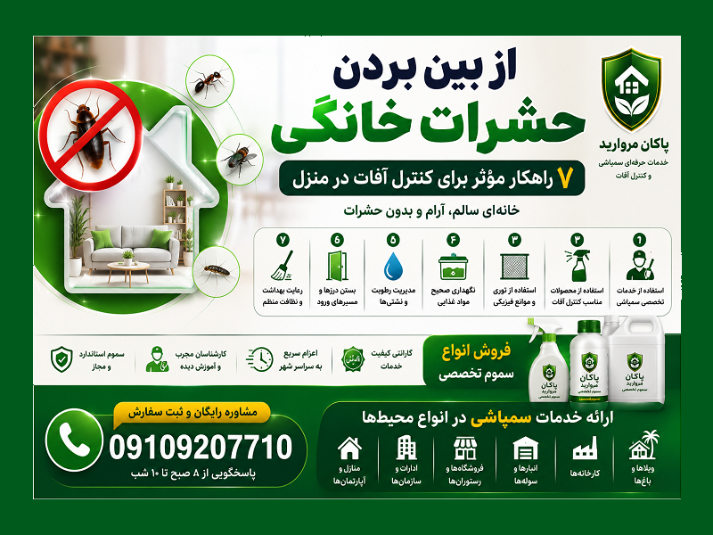 از بین بردن حشرات خانگی